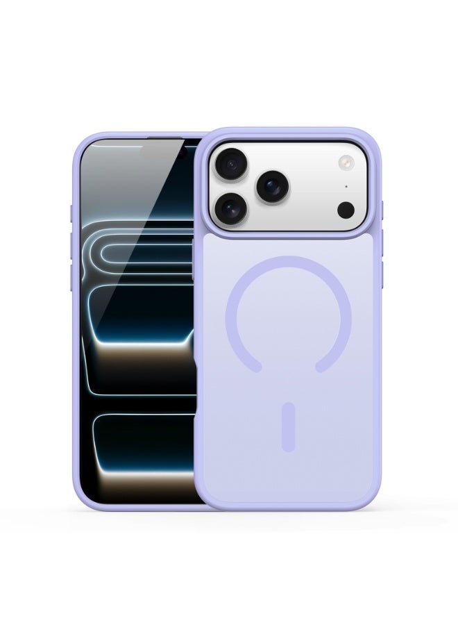 دوكس دوتشيز جراب يند دوكس دوكيس شفاف غير لامع مطفي مضاد للاصفرار [غطاء خلفي صلب من البولي كربونات ومن السيلكون ] جراب واقٍ مقاوم للصدمات متوافق مع  IPhone 17 Pro Max  (أرجواني فاتح) - Image 2